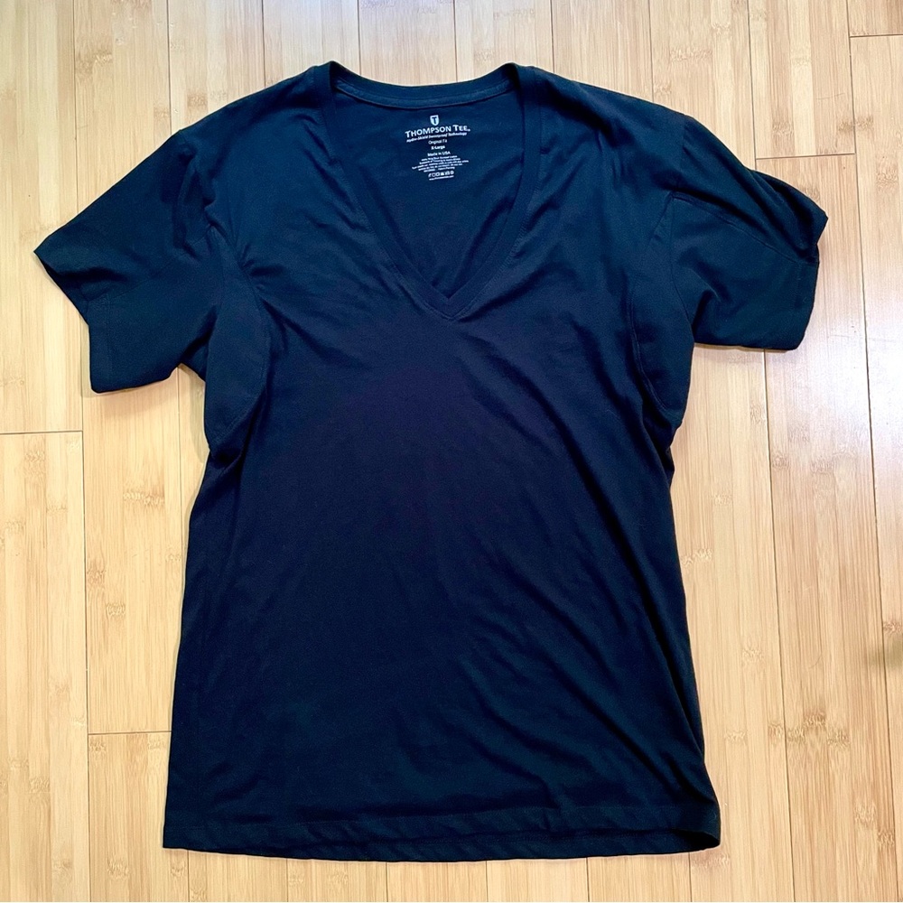 Black Thompson Tee Sweat Proof Undershirt Slim Fit V-neck Size XL
